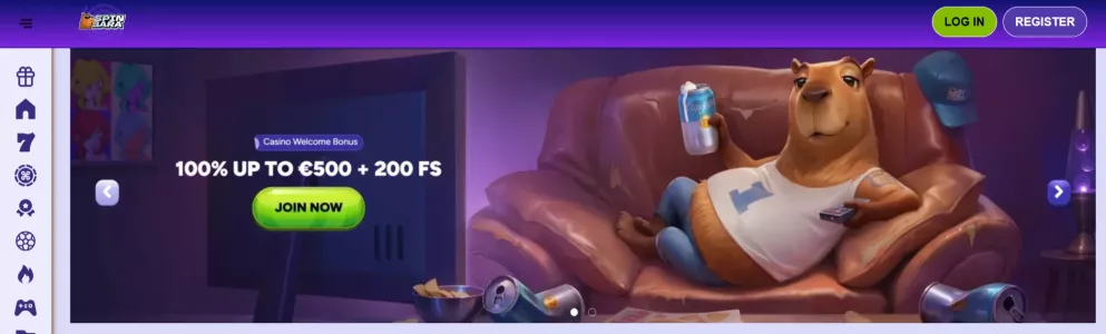 Spinbara Casino — 100% fino a €500 + 200 Giri Gratis + Bonus Crab esclusivo
